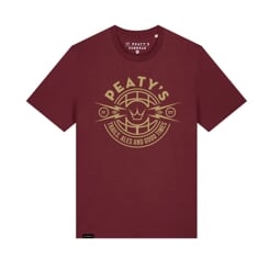 PEATY'S PUBWEAR KOSZULKA TRAILS & ALES CREST / BURGUNDY (PPW-25-KOSZULKA-TAG-BRG)