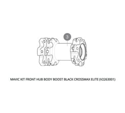 MAVIC KIT FRONT HUB BODY BOOST BLACK CROSSMAX ELITE (V2263001)