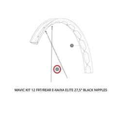 MAVIC KIT 12 FRT/REAR E-XA/XA ELITE 27,5" BLACK NIPPLES (LV2386200)