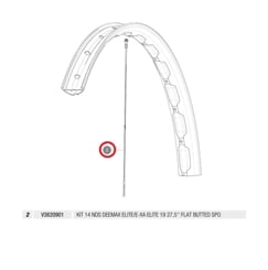 MAVIC KIT 14 NDS DEEMAX ELITE/E-XA ELITE 19 27,5' FLAT BUTTED SPOKE 282MM + NIPPL. (V3820901)