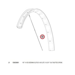 MAVIC KIT 14 DS DEEMAX ELITE/E-XA ELITE 19 29' FLAT BUTTED SPOKE 299MM + NIPPL. (V3820801)