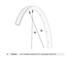 MAVIC KIT 12 FRONT/REAR CROSSMAX XL 27,5' BUTTED SPOKE 279 M7/7 MY21 (V2388401)