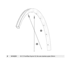 MAVIC KIT 12 FRONT/REAR KSYRIUM SL DISC AERO STAINLESS SPOKE 294MM M7/7 (V4163201)