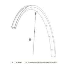 MAVIC KIT 12 REAR KSYRIUM S NDS BUTTED SPOKE 297MM M7/7 (V4163801)