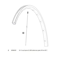 MAVIC KIT 12 REAR KSYRIUM SL NDS BUTTED AERO SPOKE 297MM M7/7 (V4164101)