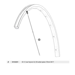 MAVIC KIT 12 REAR KSYRIUM SL DS BUTTED SPOKE 278MM M7/7 (V4164201)