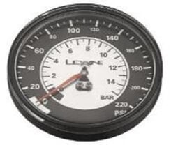LEZYNE PUMP GAUGE 220 PSI GAUGE 3.5" BLACK / SILVER (1-RP-FLGUE-V3220)