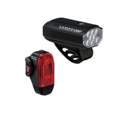LEZYNE LIGHT PAIR LITE DRIVE 1200+ / KTV DRIVE PRO+ PAIR SATIN BLACK / BLACK (1-LED-16P-V737)