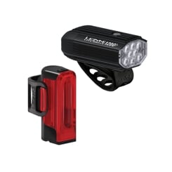 LEZYNE LIGHT PAIR LITE DRIVE 1200+ / STRIP DRIVE PRO 400+ PAIR SATIN BLACK / BLACK (1-LED-16P-V837)